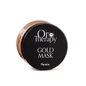 Oro Therapy Gold mask 300ml, hydrating hair mask by Fanola for softness and shine.