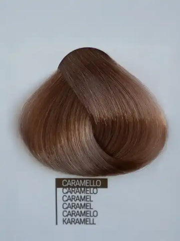Цвят на коса Design Look Caramel с кератин и арган, представен в тестов образец.
