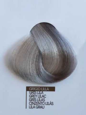 Демонстрация на цвят Grey Lilac – комбинация от сиви и лилави нюанси за коса.